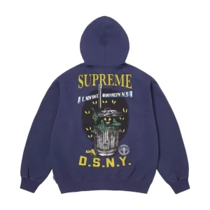 Supreme x DSNY SS26 Zip Up Hooded Sweatshirt 'Washed Navy' SUP-SS26-053-WSHNVY