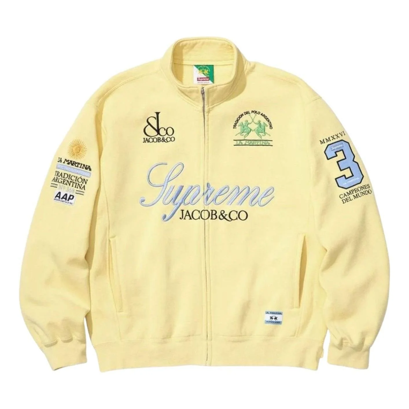 Supreme x La Martina SS26 Zip Up Sweatshirt 'Yellow' SUP-SS26-318-YLW