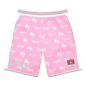 Supreme x Mitchell & Ness SS26 Monogram Basketball Short 'Pink' SUP-SS26-221-PNK