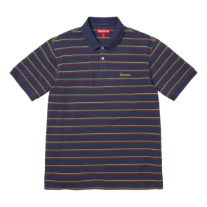 Supreme SS26 Washed Stripe Polo 'Navy' SUP-SS26-058-NVY