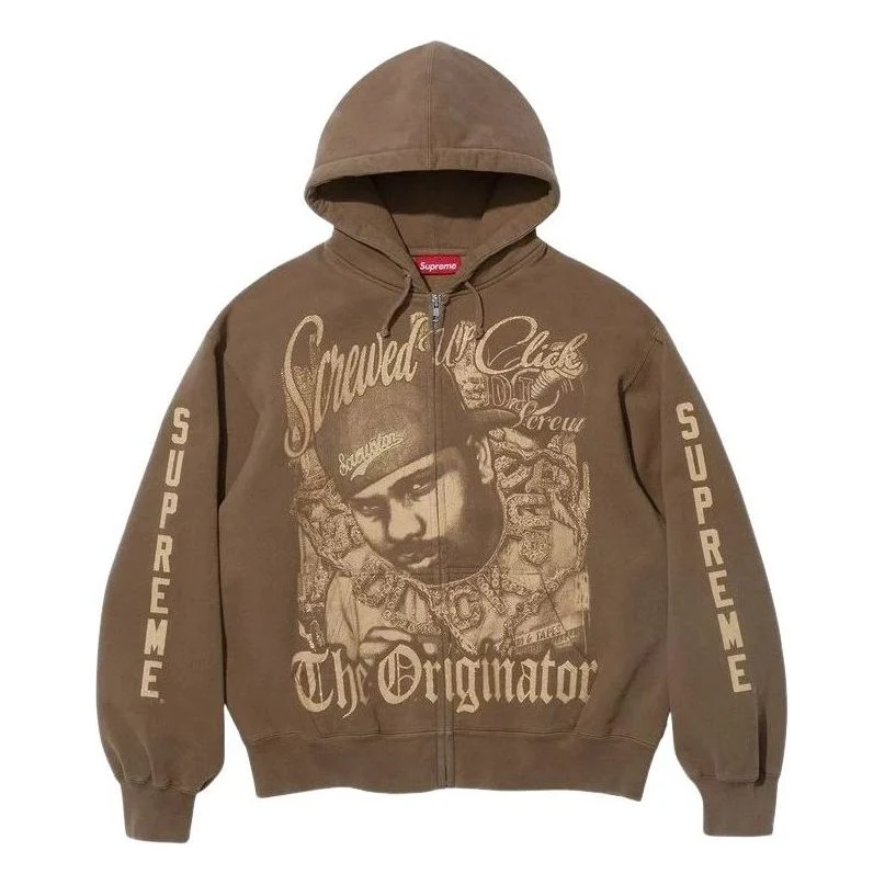 Supreme x DJ Screw SS26 Zip Up Hooded Sweatshirt 'Brown' SUP-SS26-145-BRN