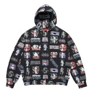 Supreme SS26 Flash Zip Up Hooded Sweatshirt 'Black' SUP-SS26-296-BLK
