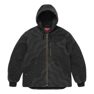 Supreme SS26 Flag Quilted Hooded Work Jacket 'Black' SUP-SS26-132-BLK