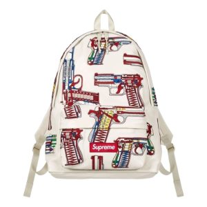 Supreme SS26 Guns Embroidered Leather Backpack 'White' SS26B32-WHITE