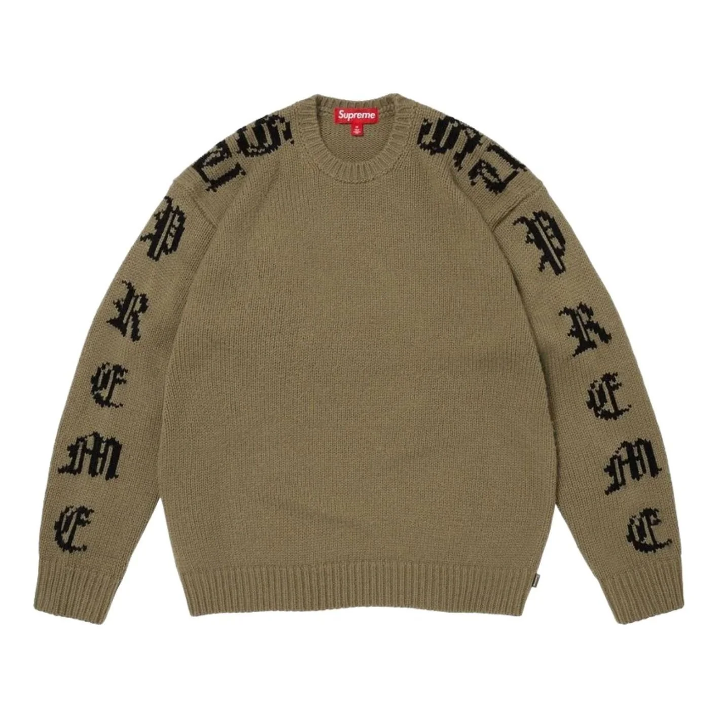 Supreme SS26 Old English Sleeves Sweater 'Olive' SUP-SS26-059-OLV