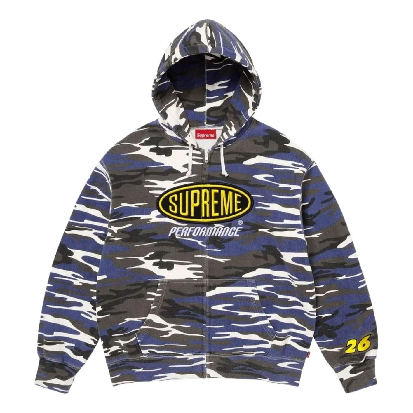 Supreme SS26 Performance Zip Up Hooded Sweatshirt 'Blue Camo' SUP-SS26-015-BLUCAMO
