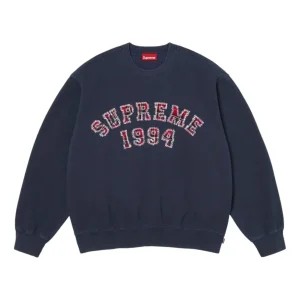 Supreme SS26 Plaid Arc Crewneck 'Navy' SUP-SS26-133-NVY