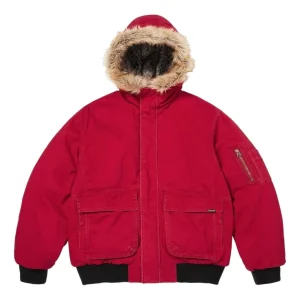Supreme SS26 Reversible Faux Fur Hooded Work Jacket 'Red' SUP-SS26-004-RED