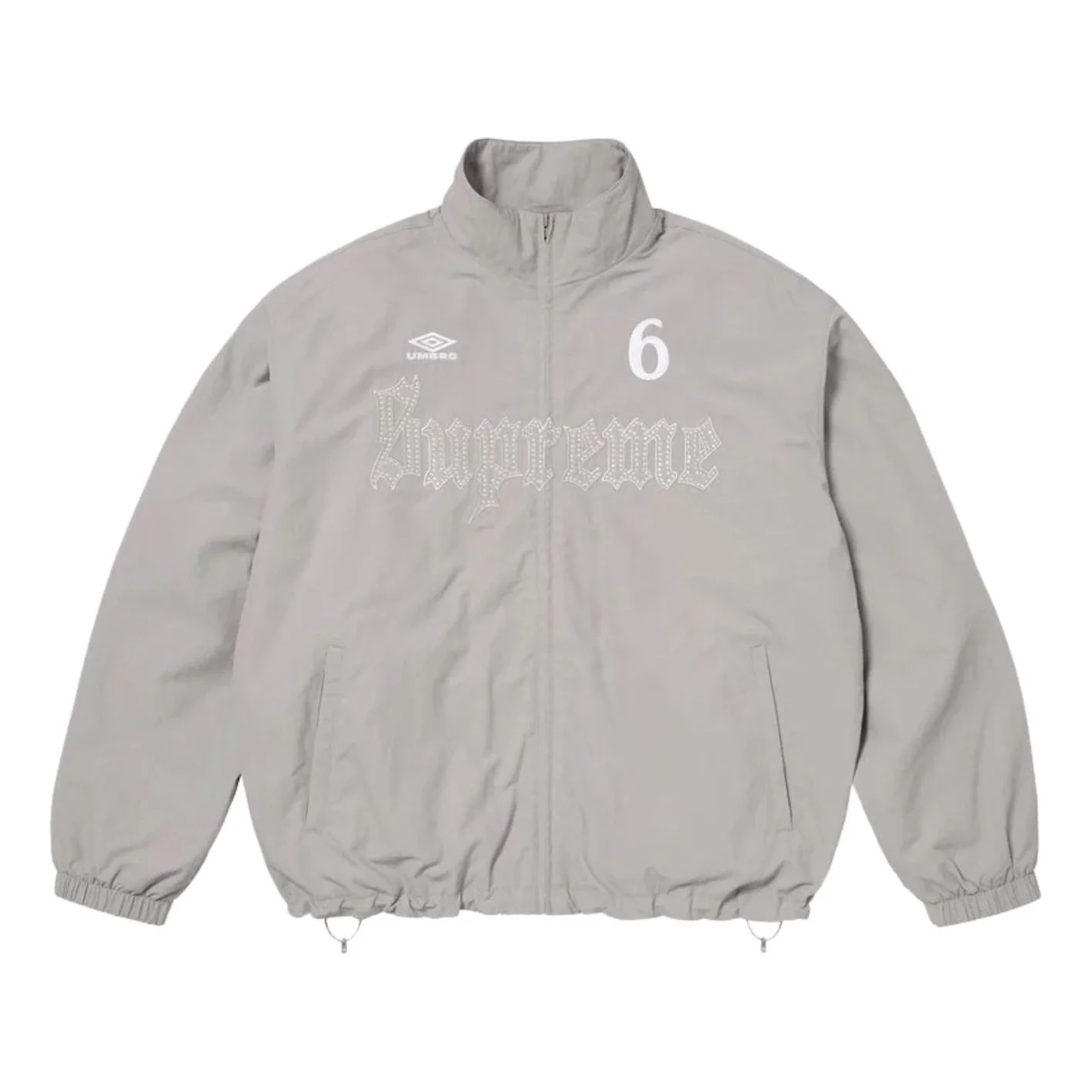Supreme x Umbro SS26 Rhinestone Track Jacket 'Light Grey' SUP-SS26-331-GRY