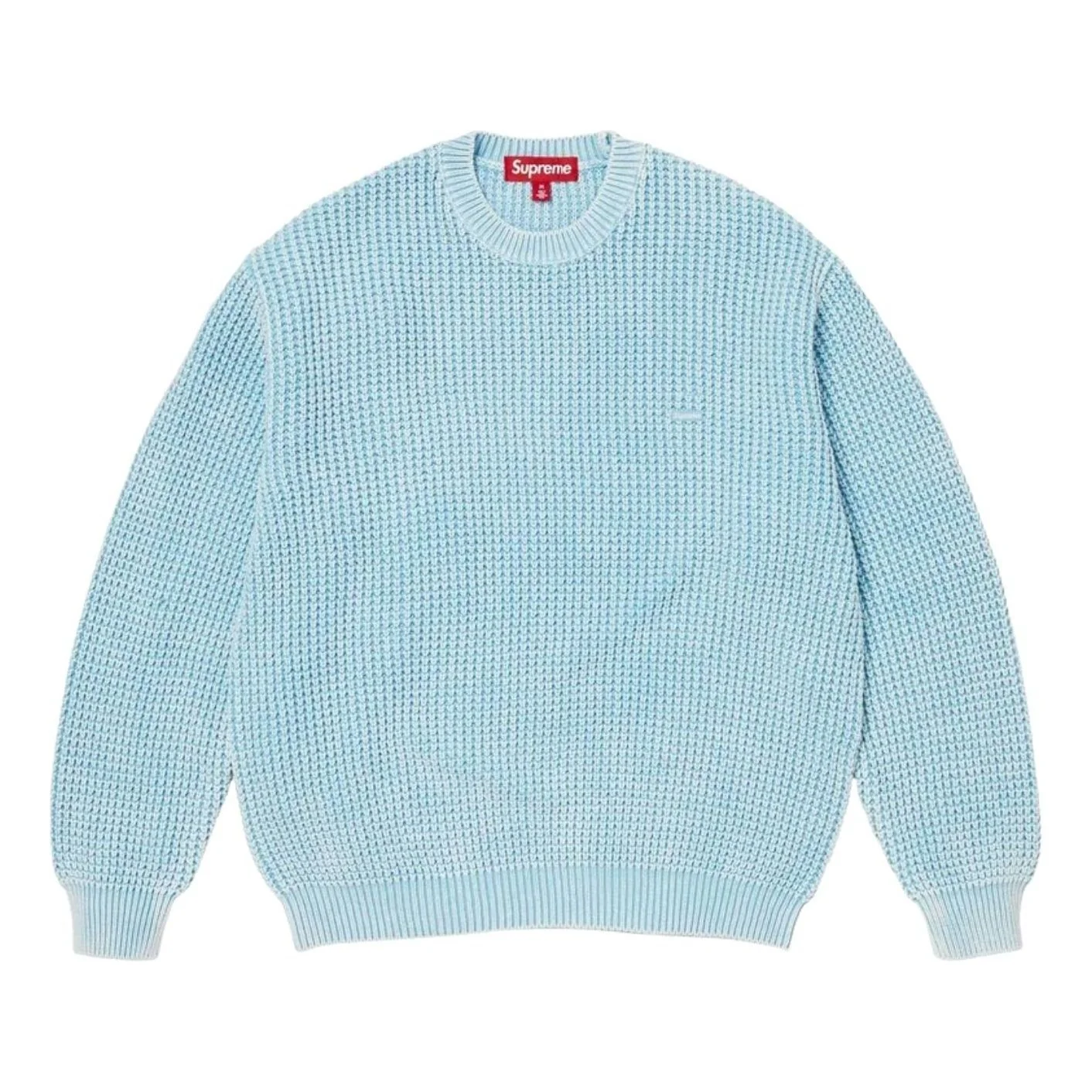 Supreme SS26 Washed Small Box Waffle Sweater 'Light Blue' SUP-SS26-136-LHTBLU