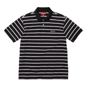 Supreme SS26 Washed Stripe Polo 'Black' SUP-SS26-058-BLK