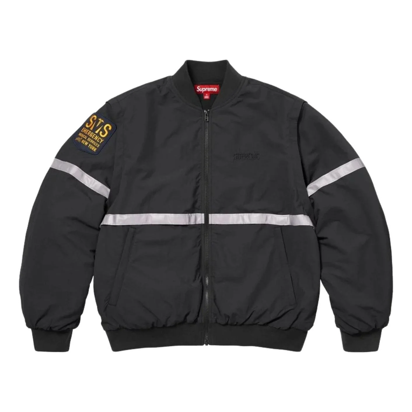 Supreme SS26 Zip-Off Sleeve Reflective Stripe Jacket 'Black' SUP-SS26-137-BLK
