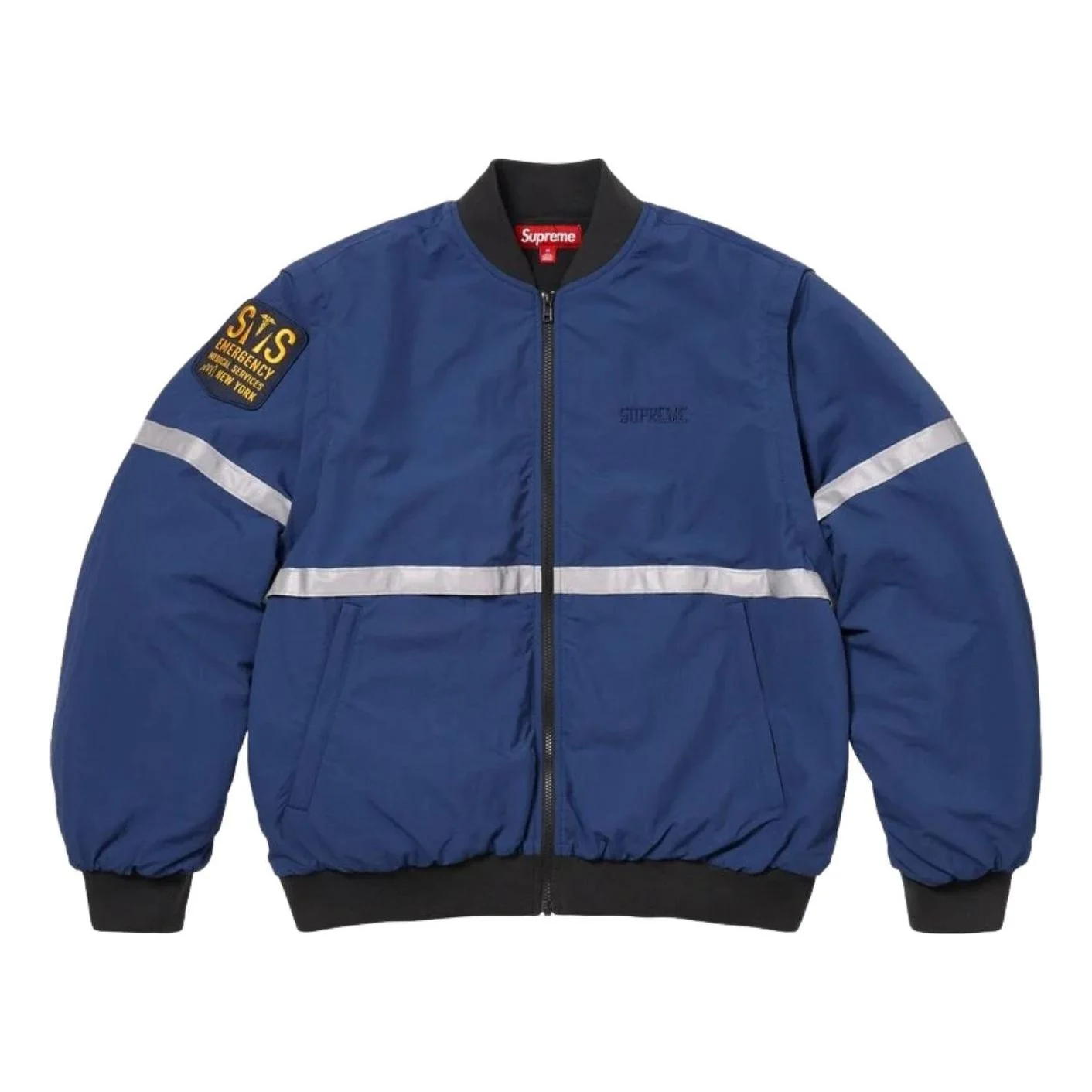 Supreme SS26 Zip-Off Sleeve Reflective Stripe Jacket 'Navy' SUP-SS26-137-NVY