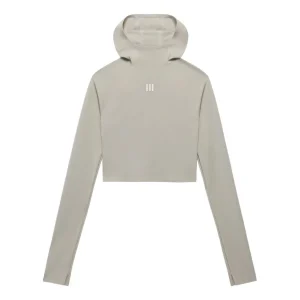 (WMNS) adidas Fear of God Athletics Base Layer Crop Hoodie Asia Sizing 'Grey' IN5903